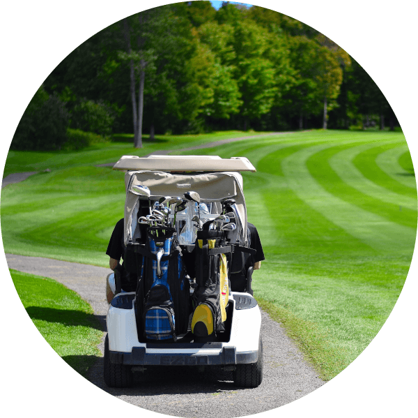 Golf cart at CGSI-OPEN, CGSI@SOLUTIONS-TI's annual sporting event.