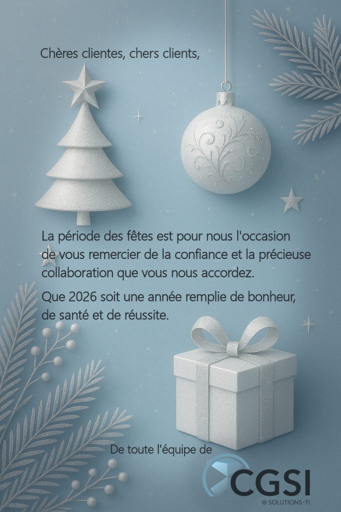 Carte de souhaits CGSI@Solutions-TI 2025-2026